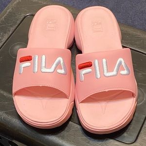 Pink FILA Disruptor Slide